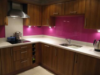 Lipstick Pink by day coloured splashbacks