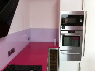 Purple glass splashback - Made to measure glass worktop Pink.