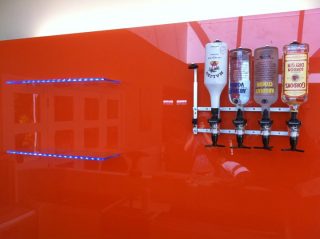 Orange glass bar splashback