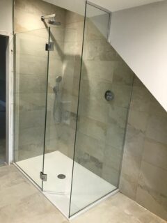 sloped ceiling shower enclosure glass screen