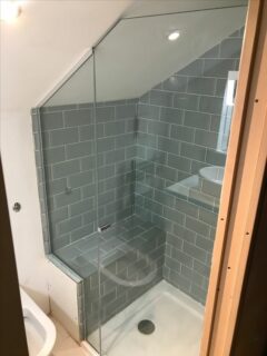 sloped roof shower enclosure glass