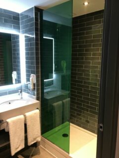 Glass360 Green Glass Walk In Shower