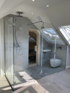 Bespoke large sloping roof shower enclosure