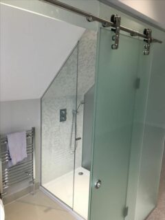 frosted glass loft shower enclosure 1